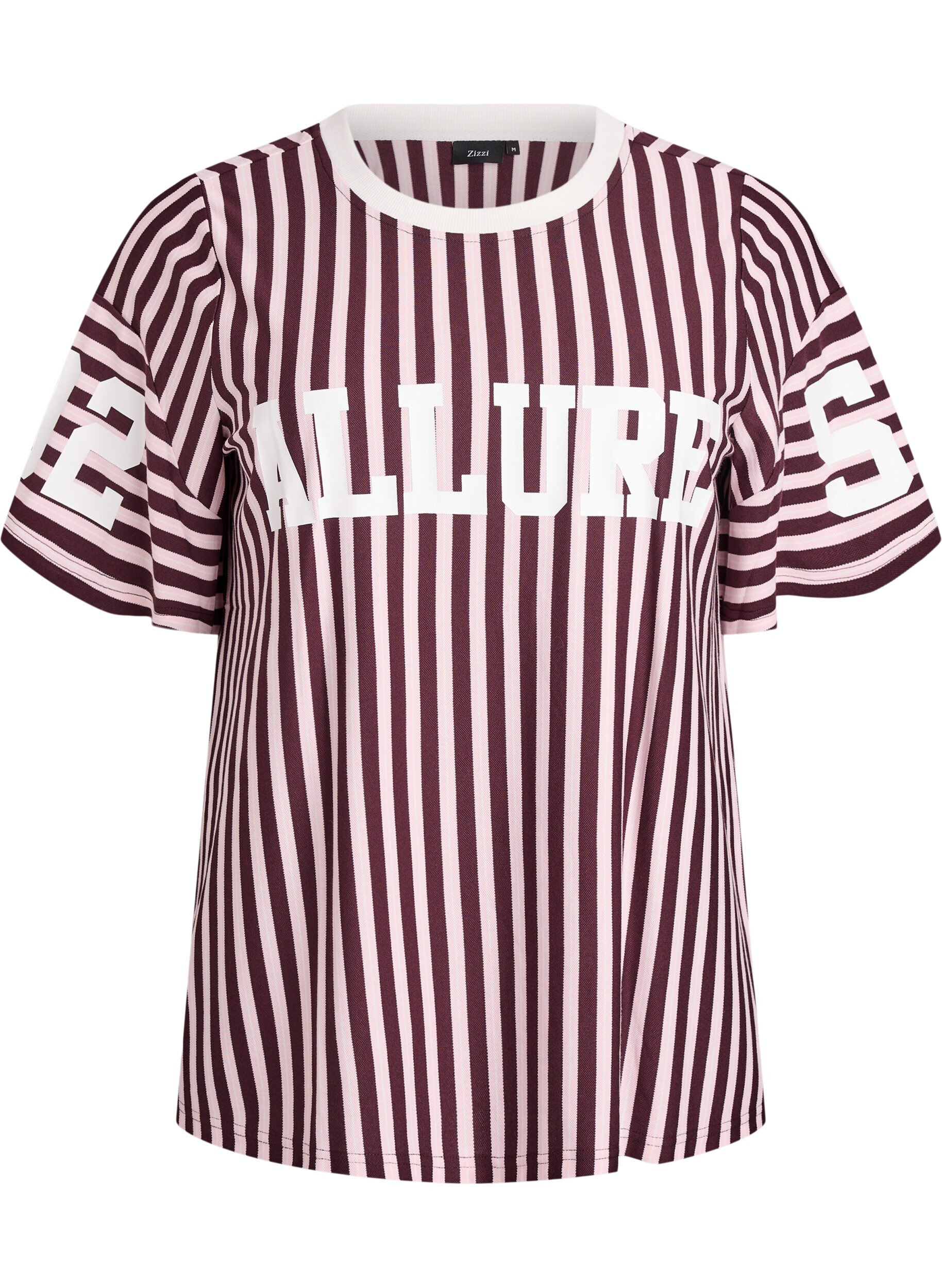 T-shirt with stripes and sporty print