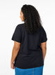 T-shirt with button detail, Black, Model image number 2