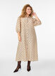 Midi shirt dress with polka dots and 3/4 sleeves, Beige, Model image number 0