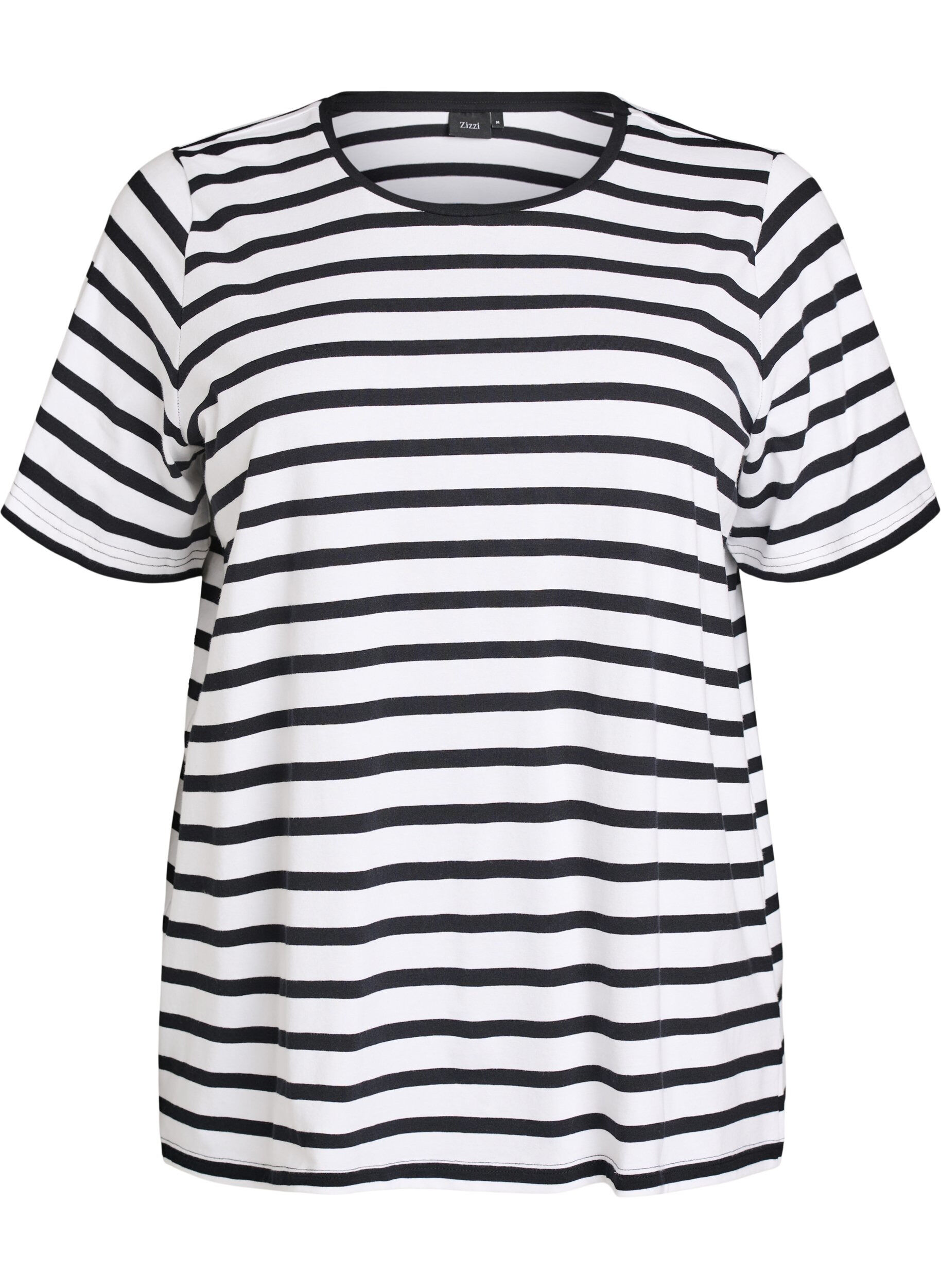 Zizzifashion Striped T-shirt in organic cotton, White, Packshot image number 0