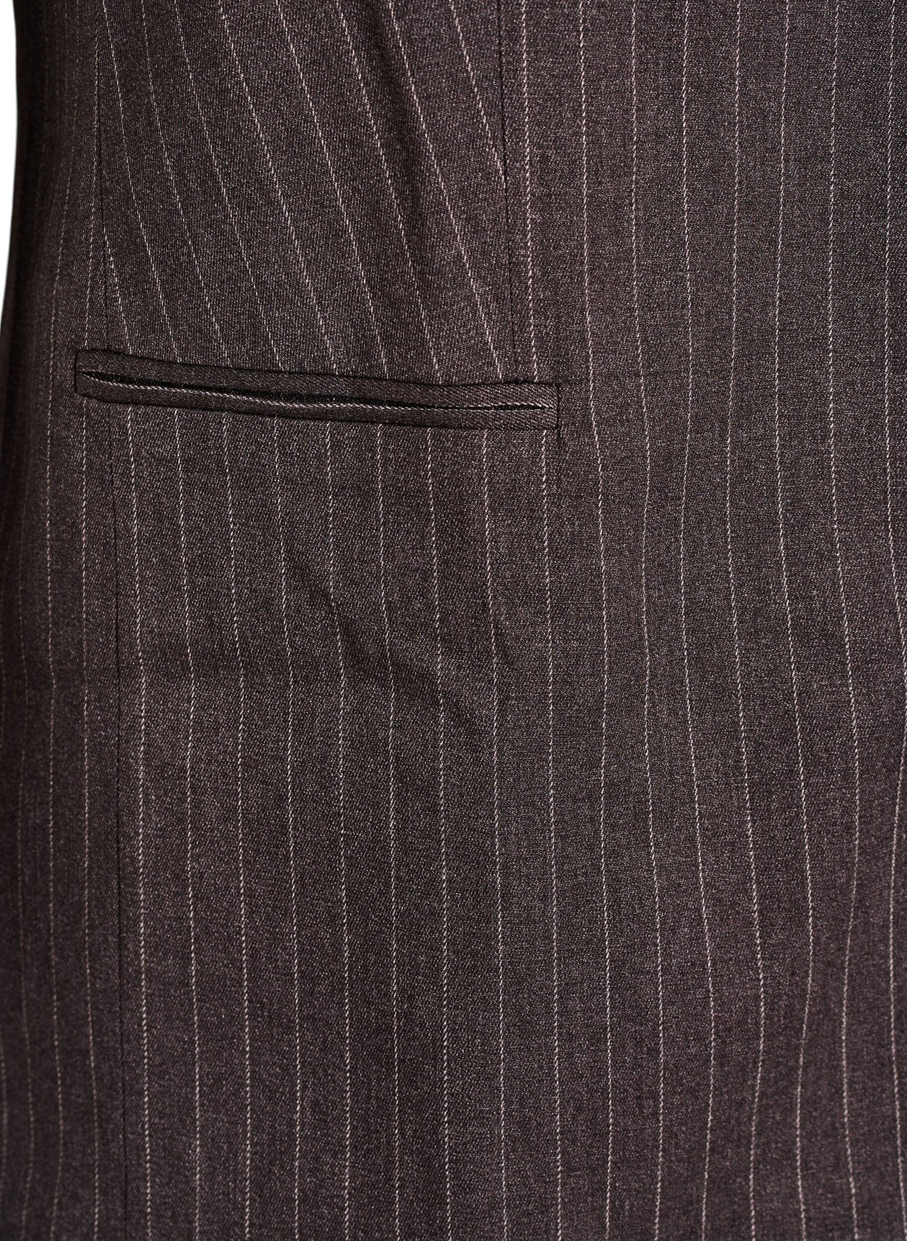 Zizzifashion Pinstripe waistcoat with lapels, Brown, Packshot image number 3