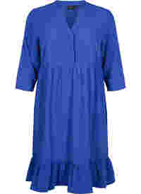 Plain midi dress with 3/4 sleeves
