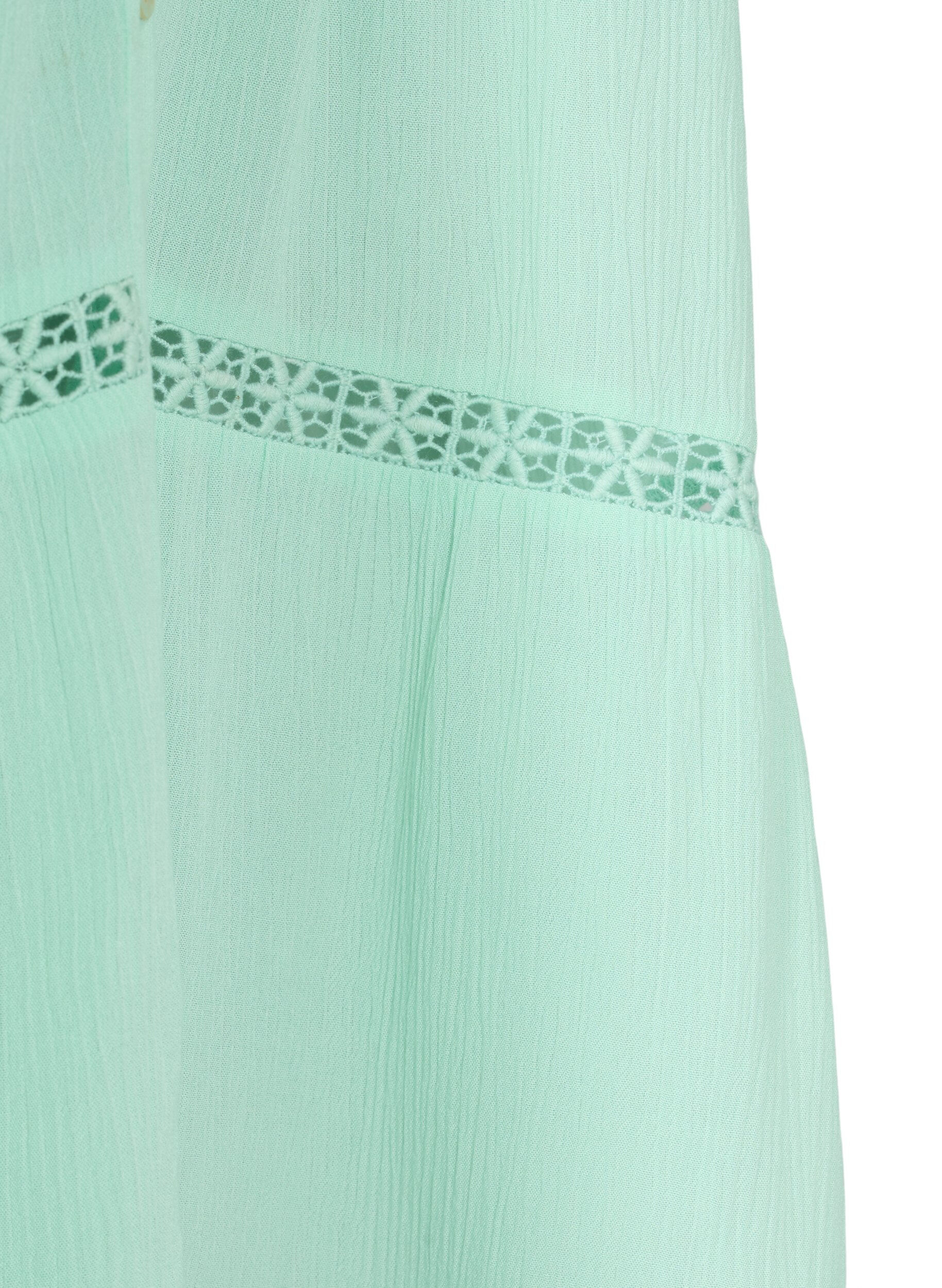 Zizzifashion Beach tunic with off-shoulder, Brook Green, Packshot image number 3