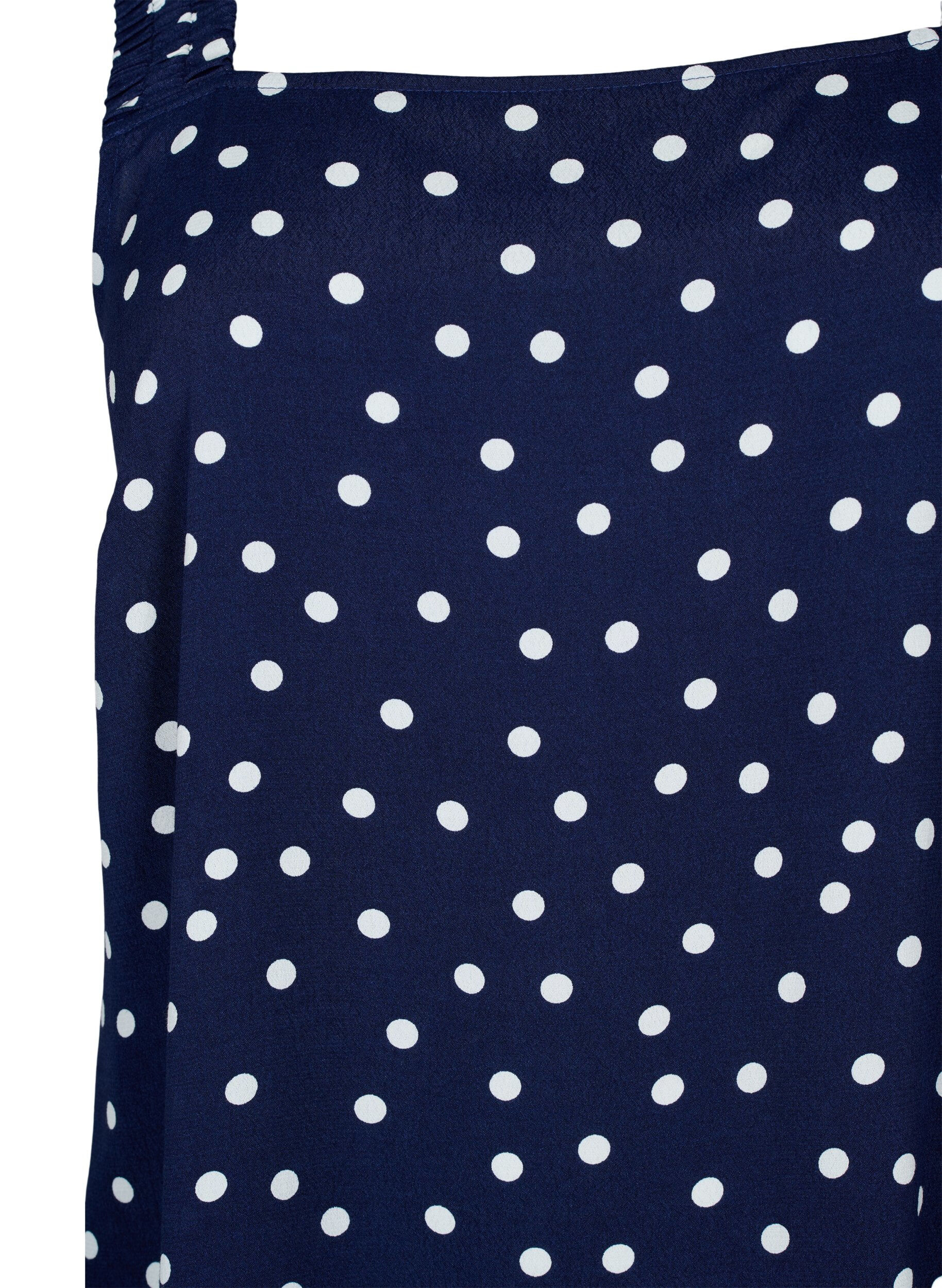 Zizzifashion 	 Printed viscose top with a-shape, Peacoat Dot, Packshot image number 2