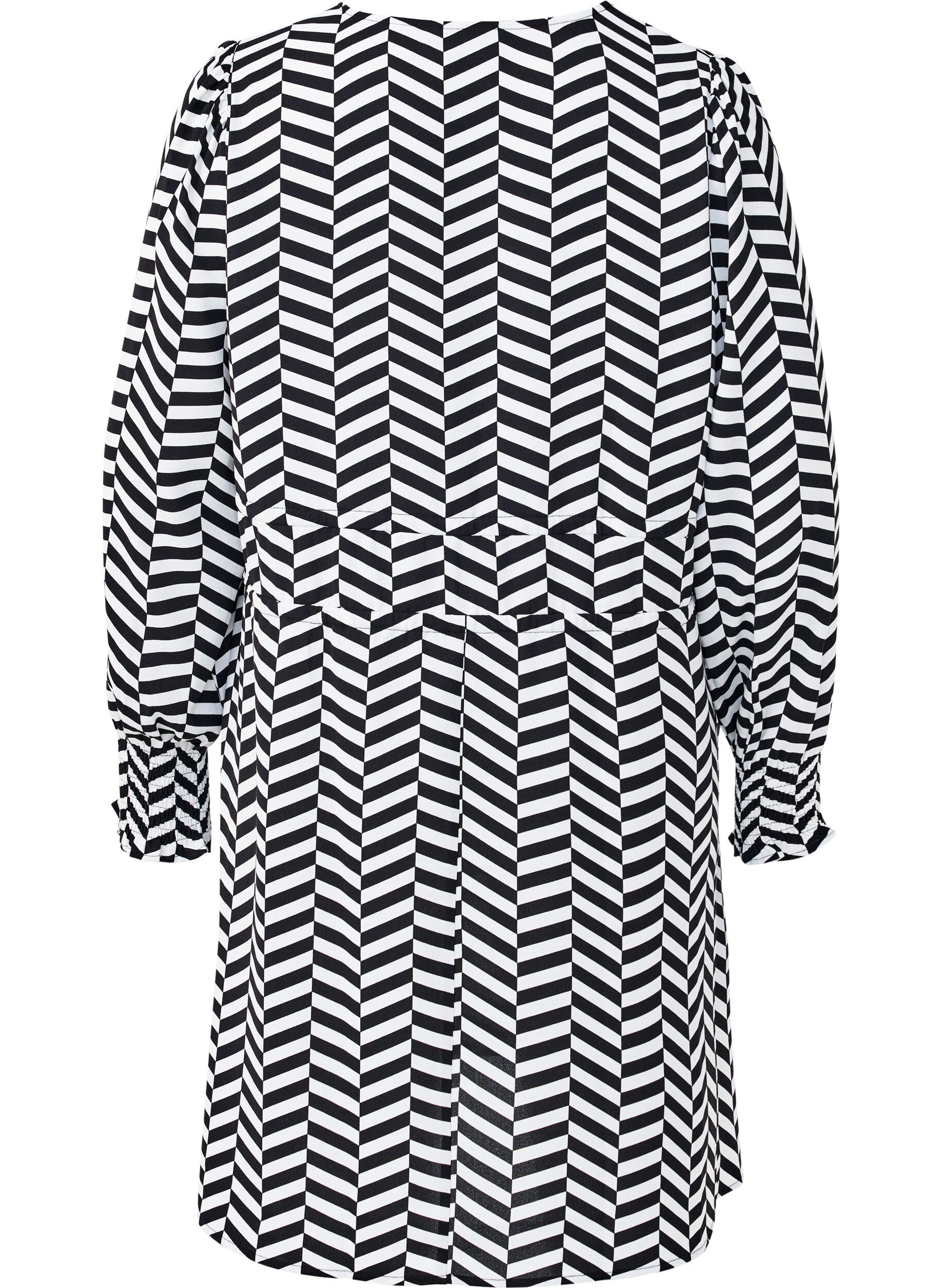 Zizzifashion Dress with tie belts at the waist, Black, Packshot image number 1