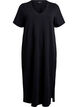 Midi T-shirt dress with a V-neck, Black, Packshot image number 0
