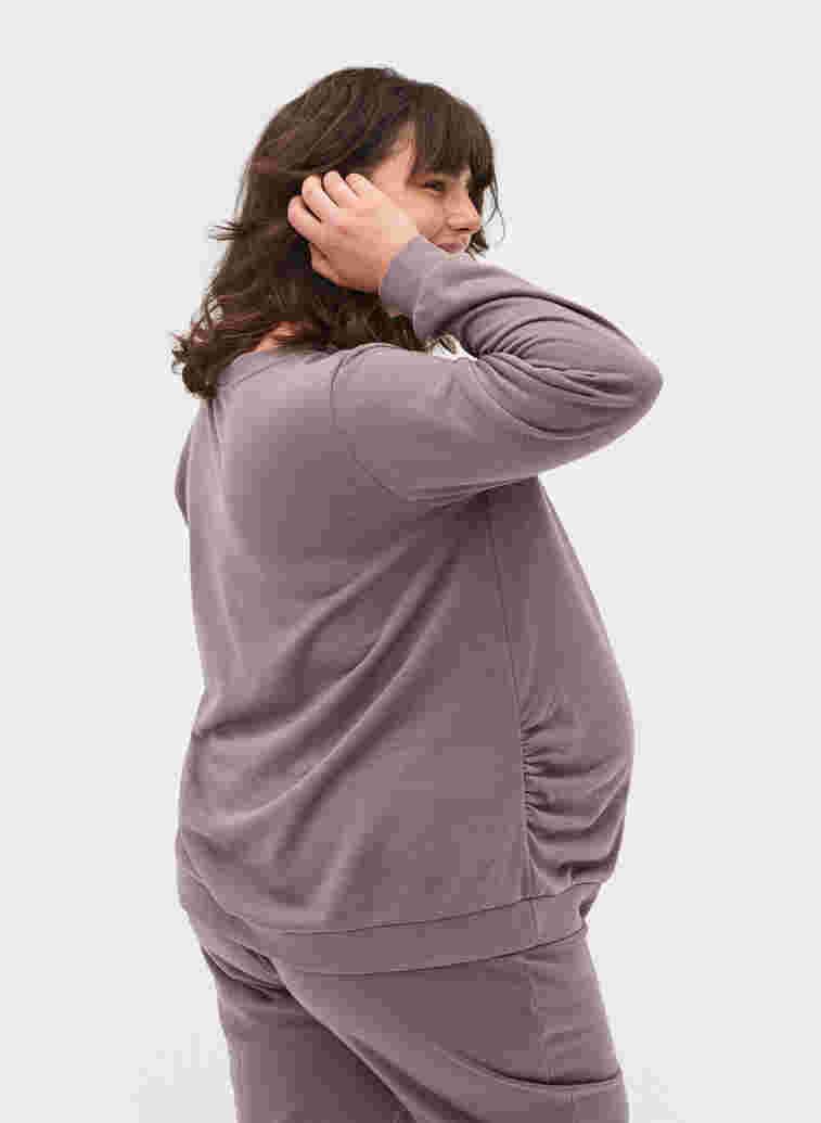 Maternity sweater with ribbed edges, Iron, Model image number 1