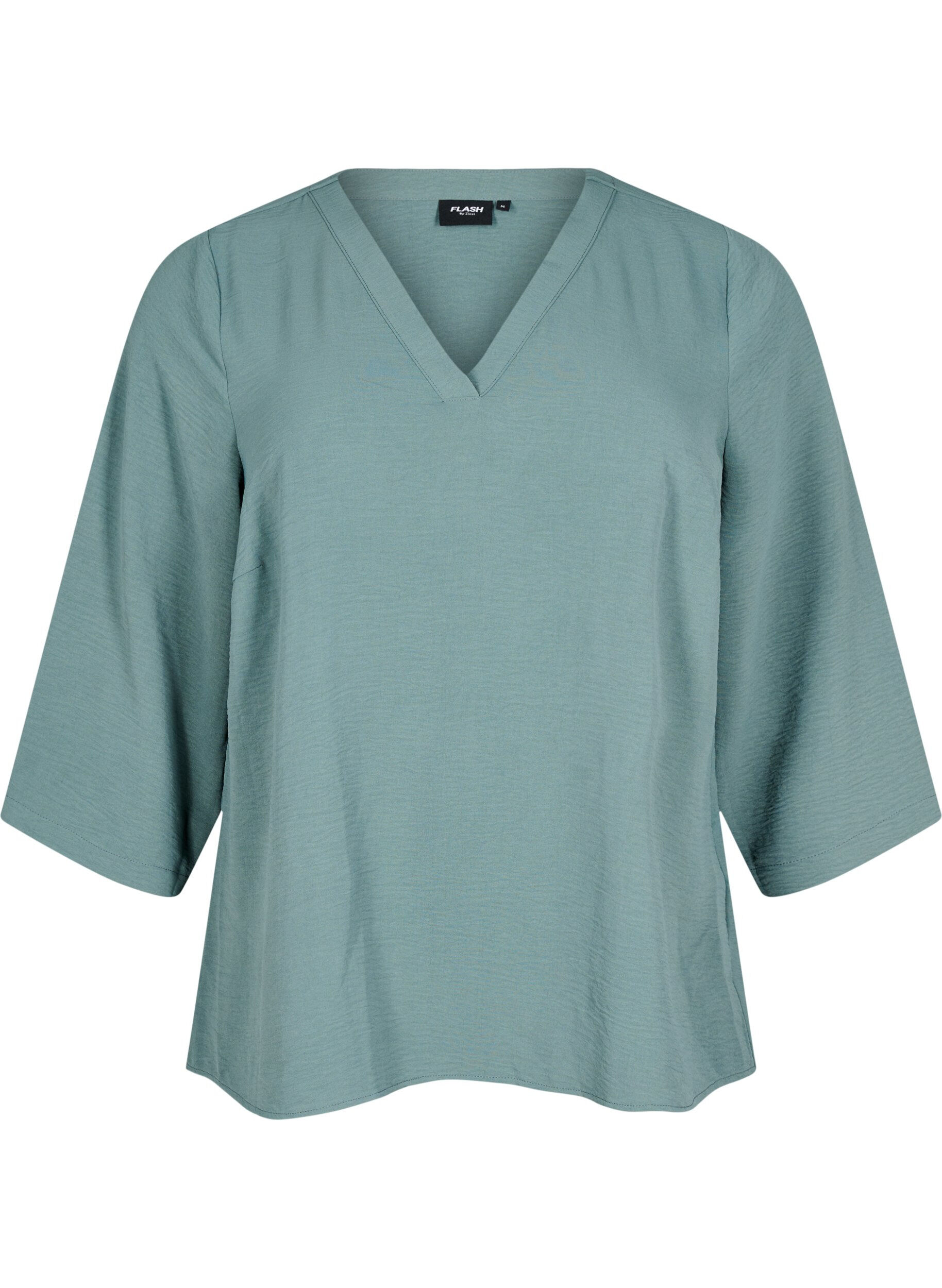 Zizzifashion Blouse with 3/4 sleeves, Green, Packshot image number 0