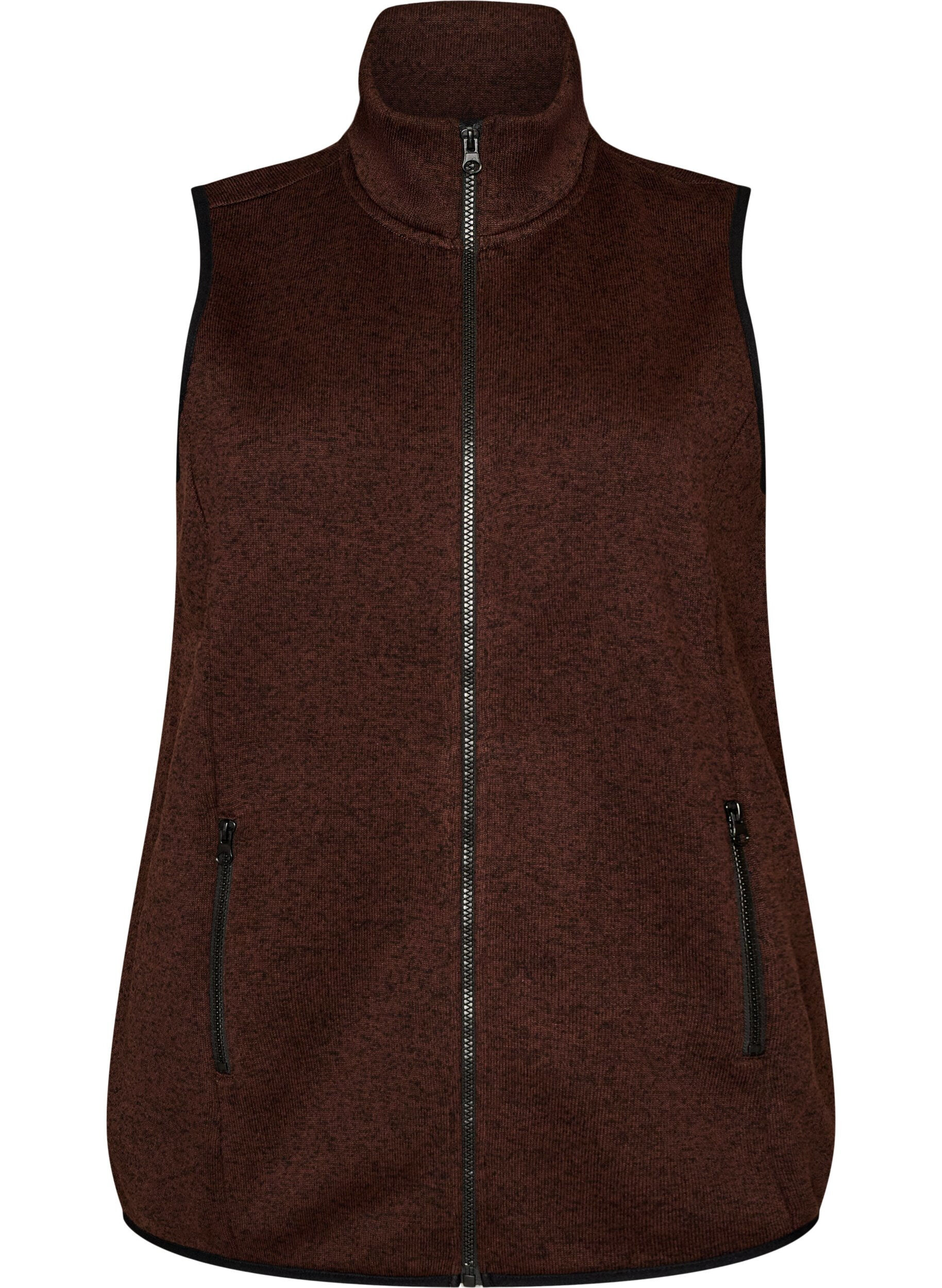 Vest with high neck and zipper