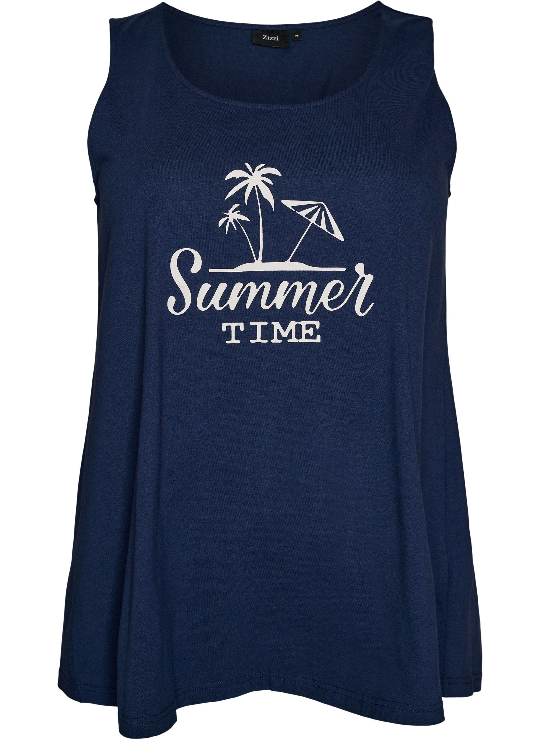 ZizzifashionCotton top with a-shape, Blue, Packshot image number 0