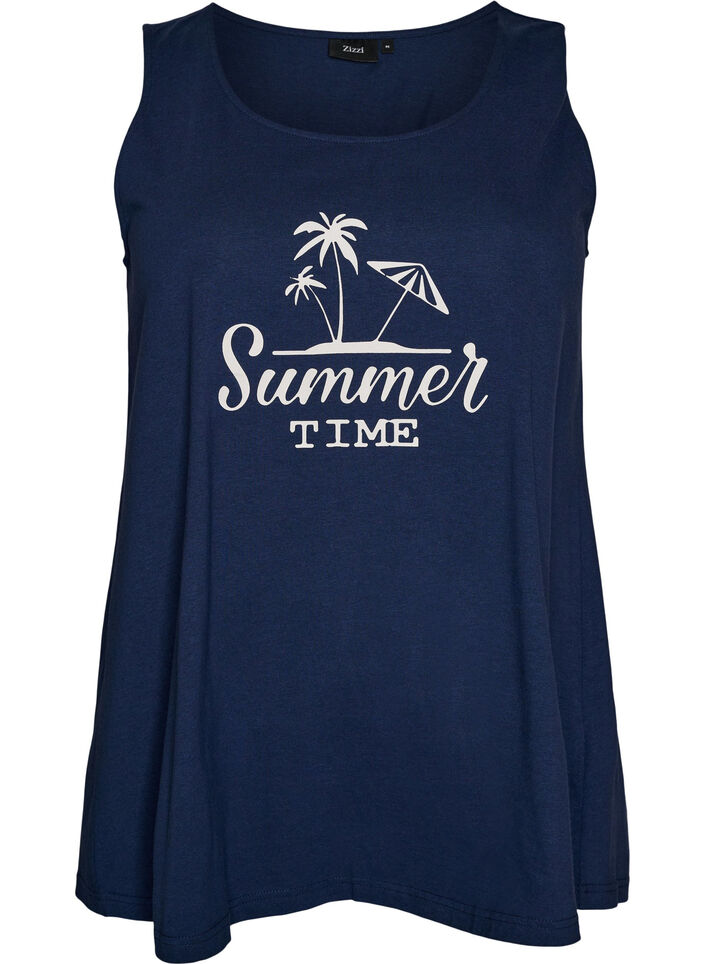 Cotton top with a-shape, Blue, Packshot image number 0