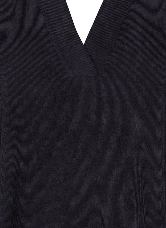 Short velvet dress with long sleeves, Black, Packshot image number 2