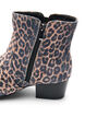 Wide fit - Leopard print ankle boot with buckle and studs, Brown, Packshot image number 3