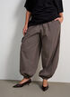 Balloon trousers with a high waist and all-over pattern, Brown, Model image number 2
