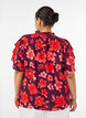 Floral viscose blouse with ruffle sleeves, Purple, Model image number 2