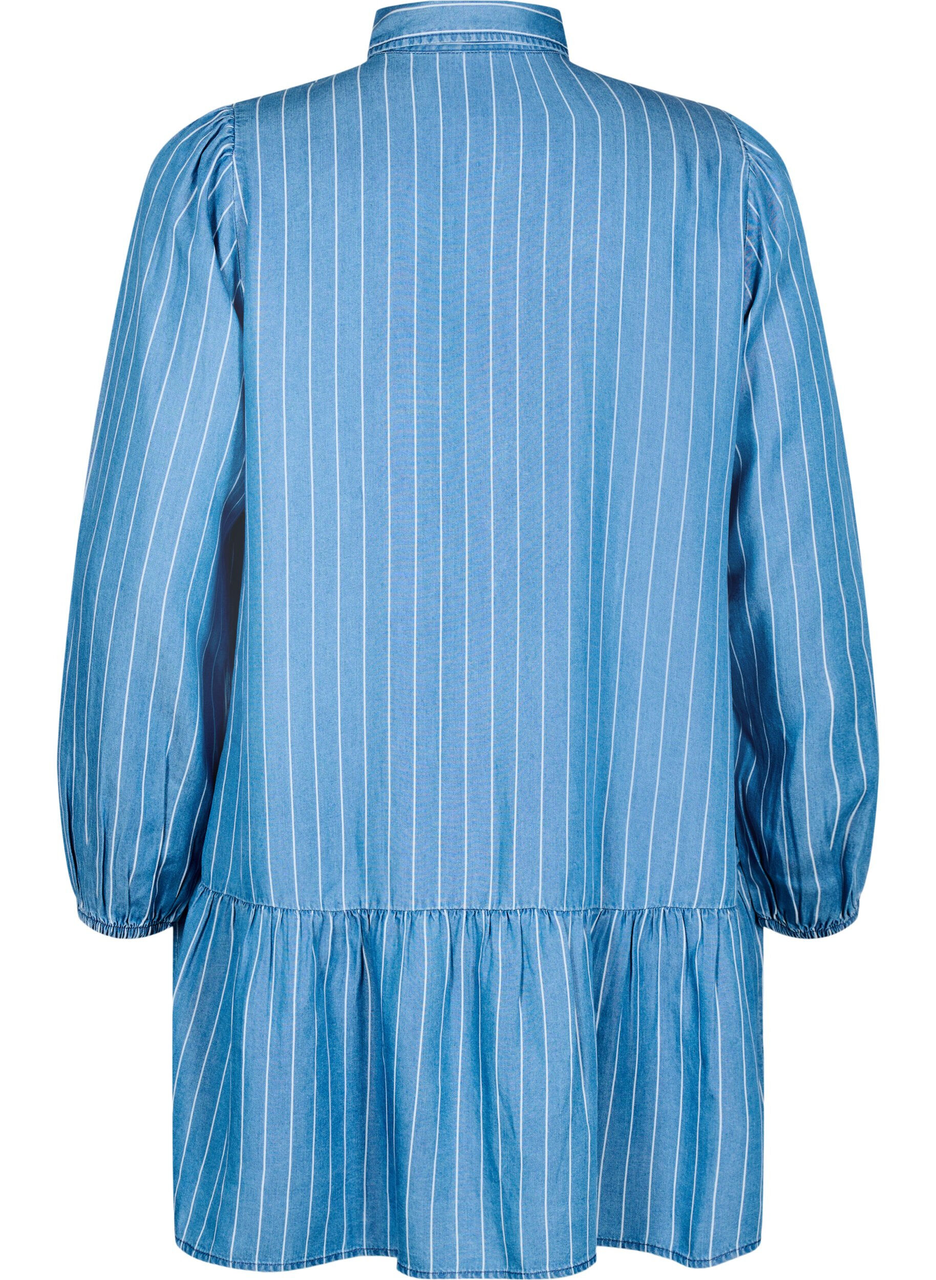 Zizzifashion Denim tunic with TENCEL&trade; and stripes, Blue, Packshot image number 1