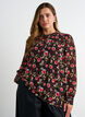 Blouse with all-over print and short button placket, Rose, Model image number 0