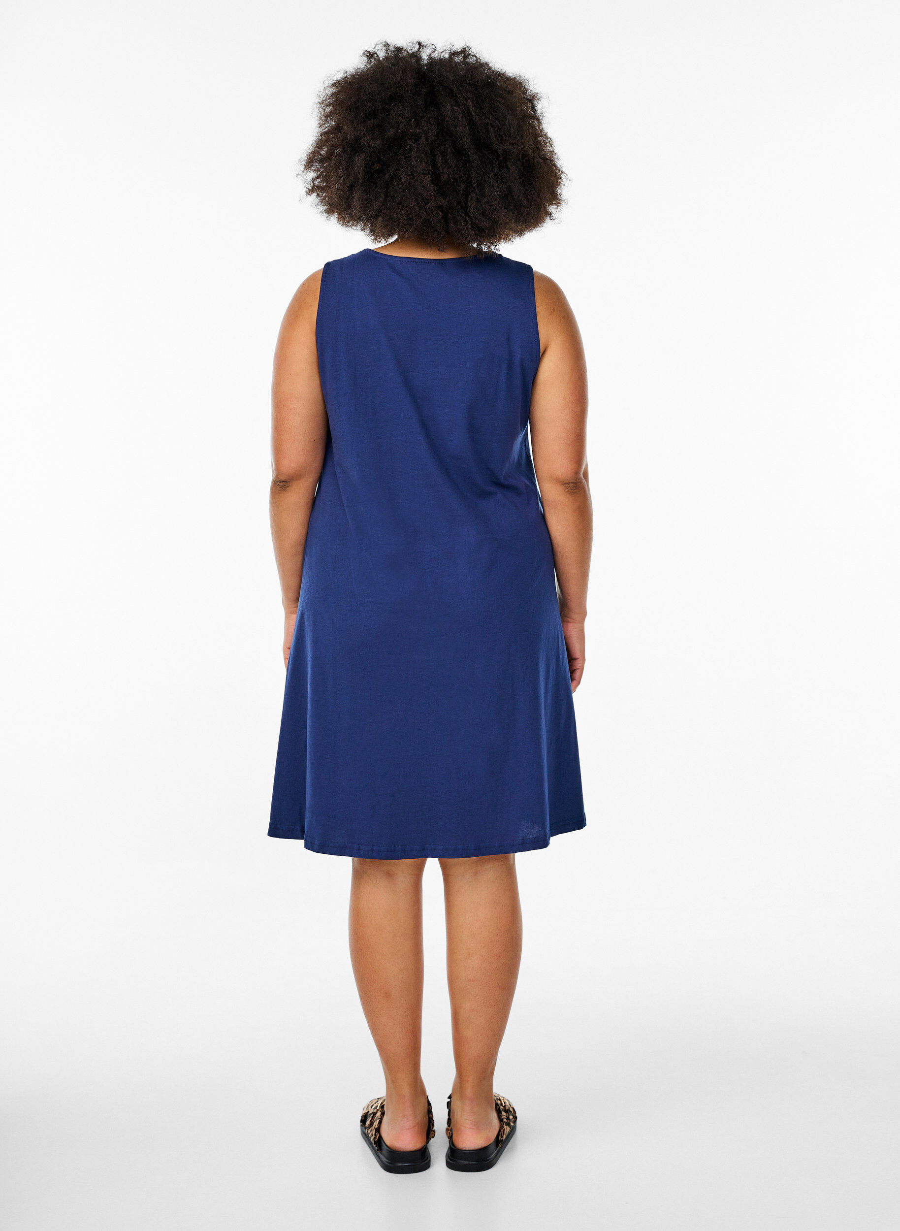 ZizzifashionSleeveless A-line dress, Blue, Model image number 2