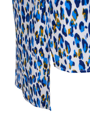 Leopard print viscose tunic, Blue Leo AOP, Packshot image number 3