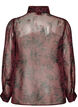 Sheer shirt blouse with floral pattern and tie detail, Dark Bordeaux, Packshot image number 1