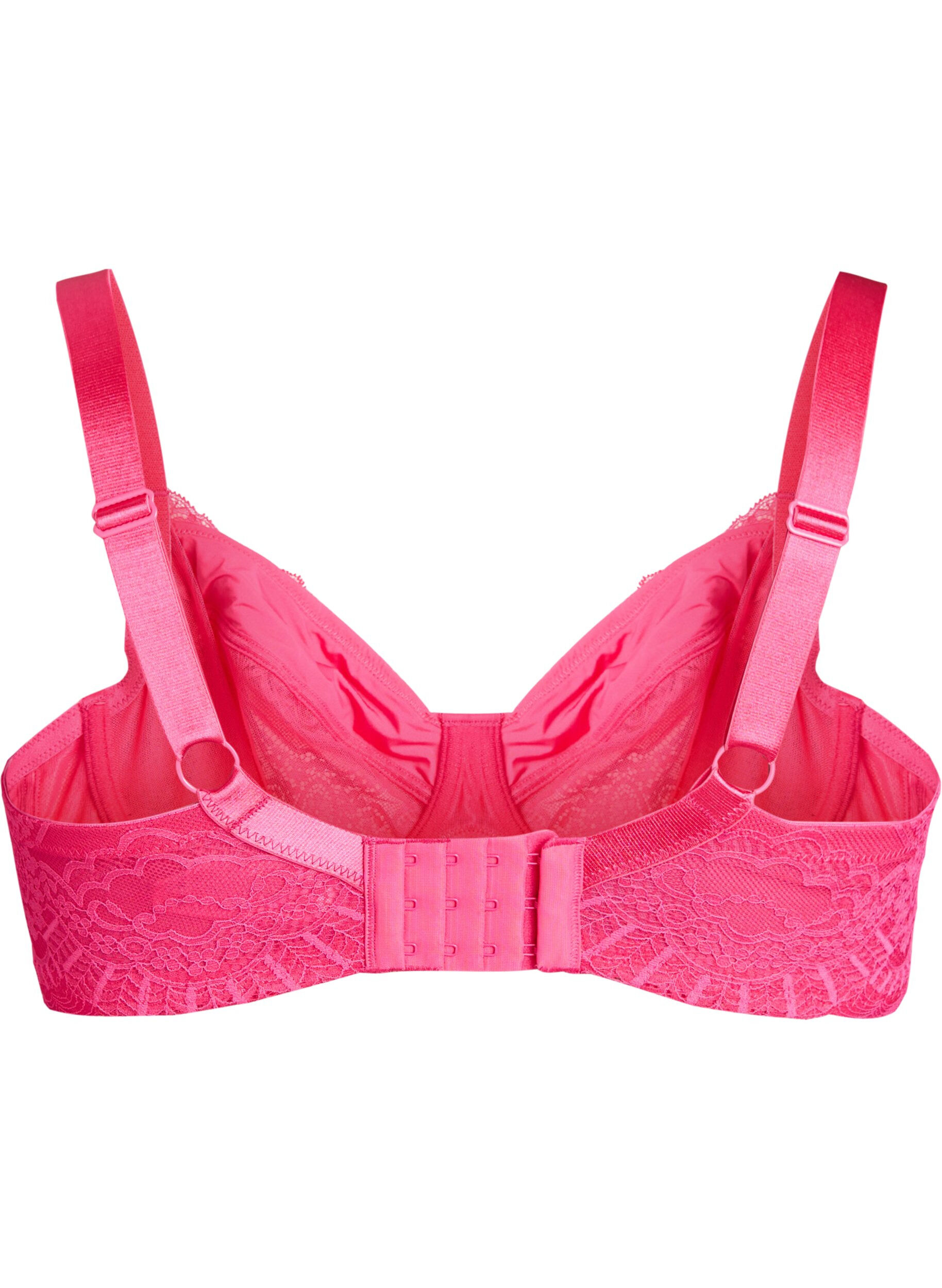 Zizzifashion Full cover underwired lace bra, Pink, Packshot image number 1