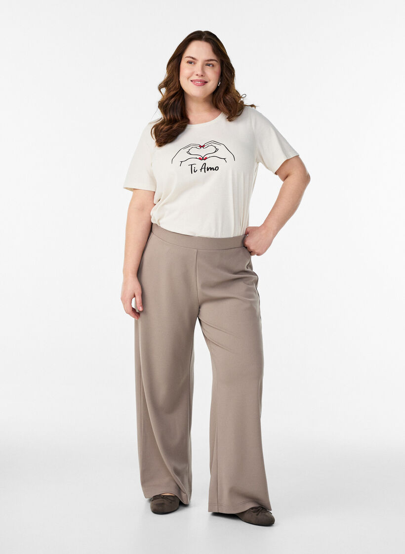 T-shirt with motif, White, Model image number 1