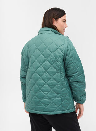 Lightweight quilted jacket with zip and pockets, Sagebrush Green, Model image number 1