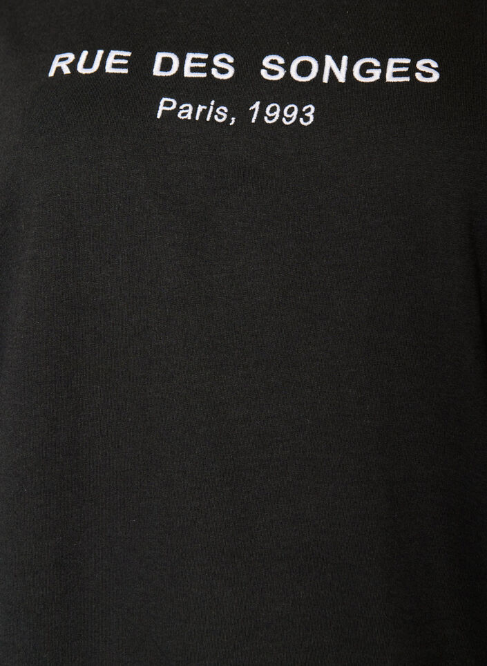 Sweatshirt with hood and print, Black, Packshot image number 2