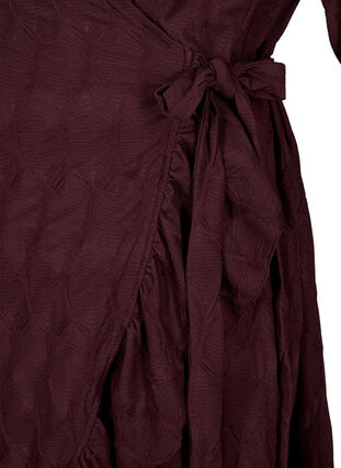FLASH - Wrap Dress with 3/4 Sleeves, Fudge, Packshot image number 3