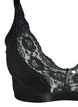 Cotton bralette with lace, Black, Packshot image number 2