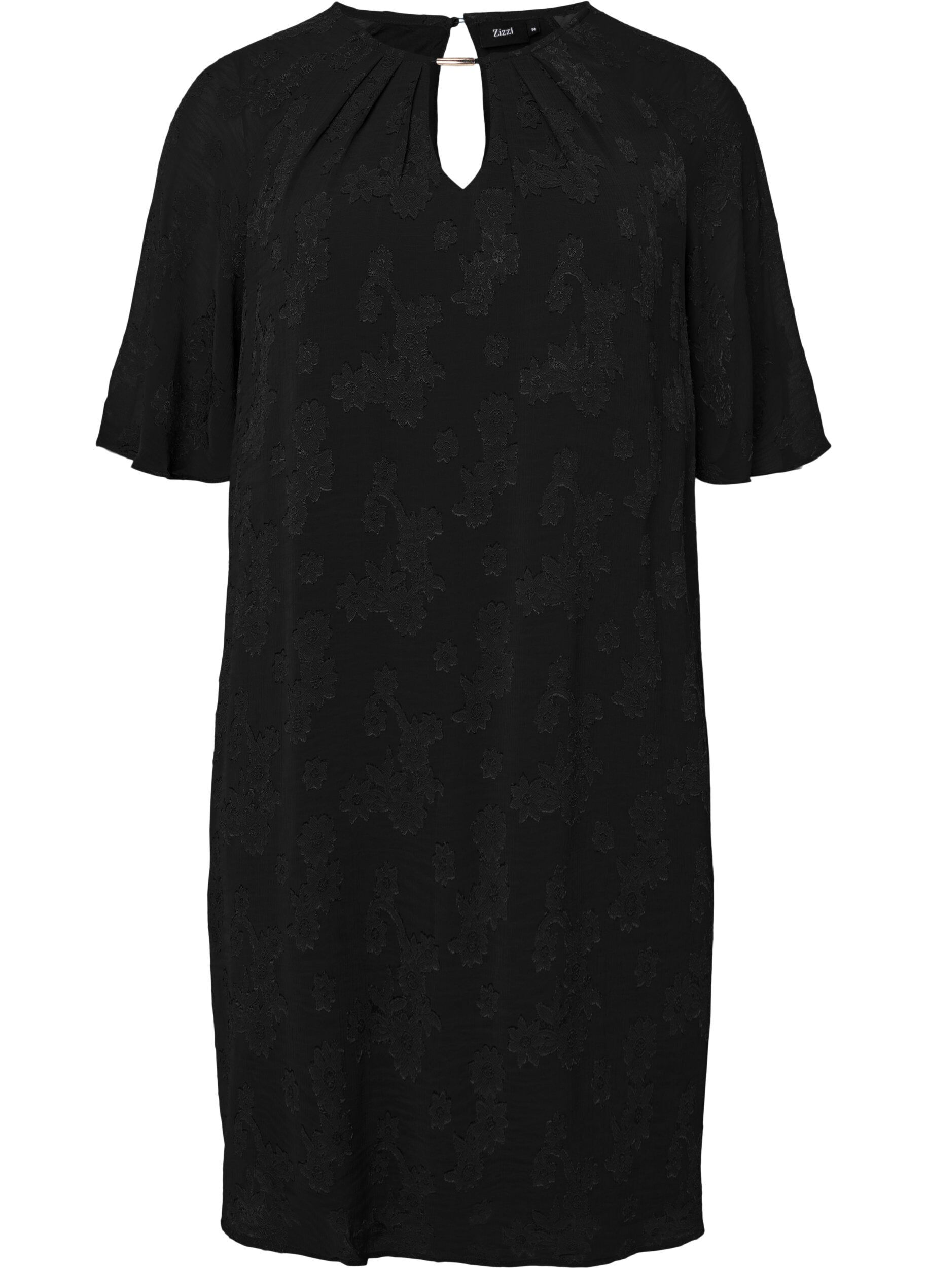 Zizzifashion Dress with short sleeves, Black, Packshot image number 0