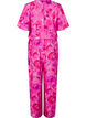 Floral jumpsuit with batwing sleeves, Pink Rose AOP, Packshot image number 1