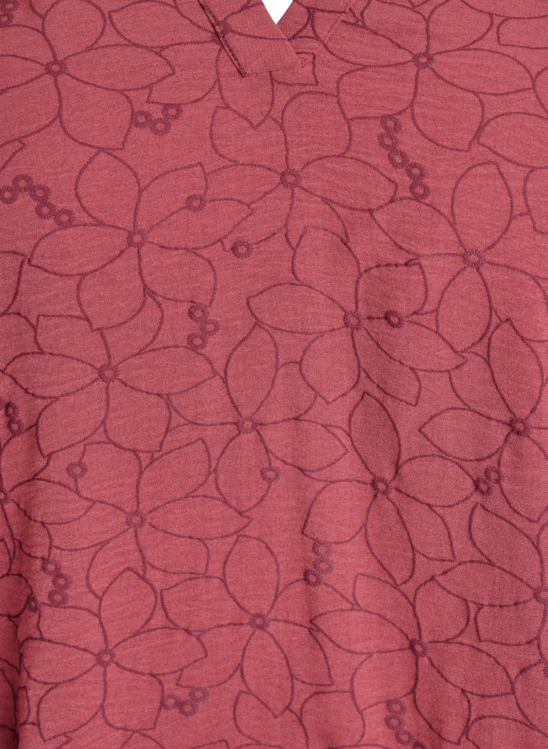 Zizzifashion Long-sleeved blouse with floral embroidery, Rose, Packshot image number 2