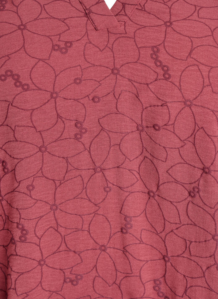 Long-sleeved blouse with floral embroidery, Rose, Packshot image number 2