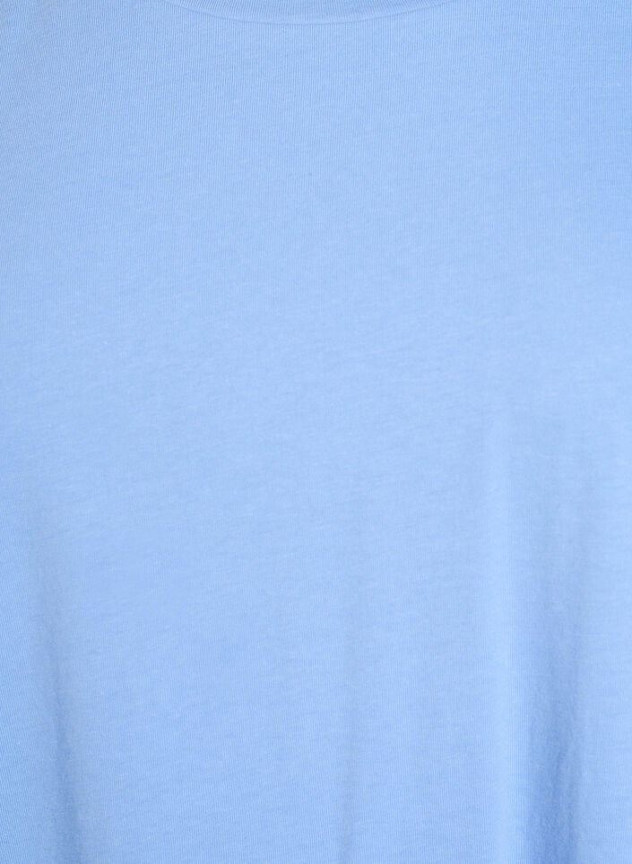 Short sleeve cotton blend T-shirt, Light Blue, Packshot image number 2