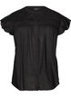 Sleeveless A-line cotton shirt blouse, Black, Packshot image number 0