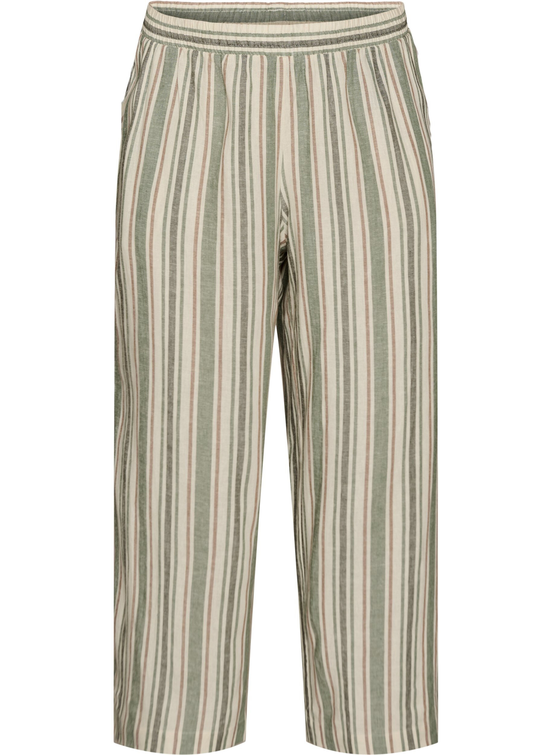 ZizzifashionWide-leg linen and viscose trousers, Vanilla, Packshot image number 0