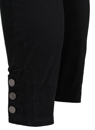 Cropped Amy jeans with buttons, Black, Packshot image number 3