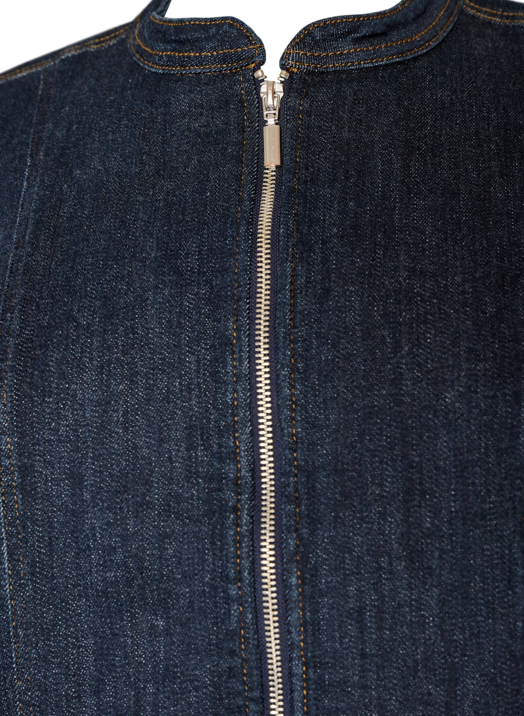 ZizzifashionFitted denim jacket with zip, Blue, Packshot image number 2