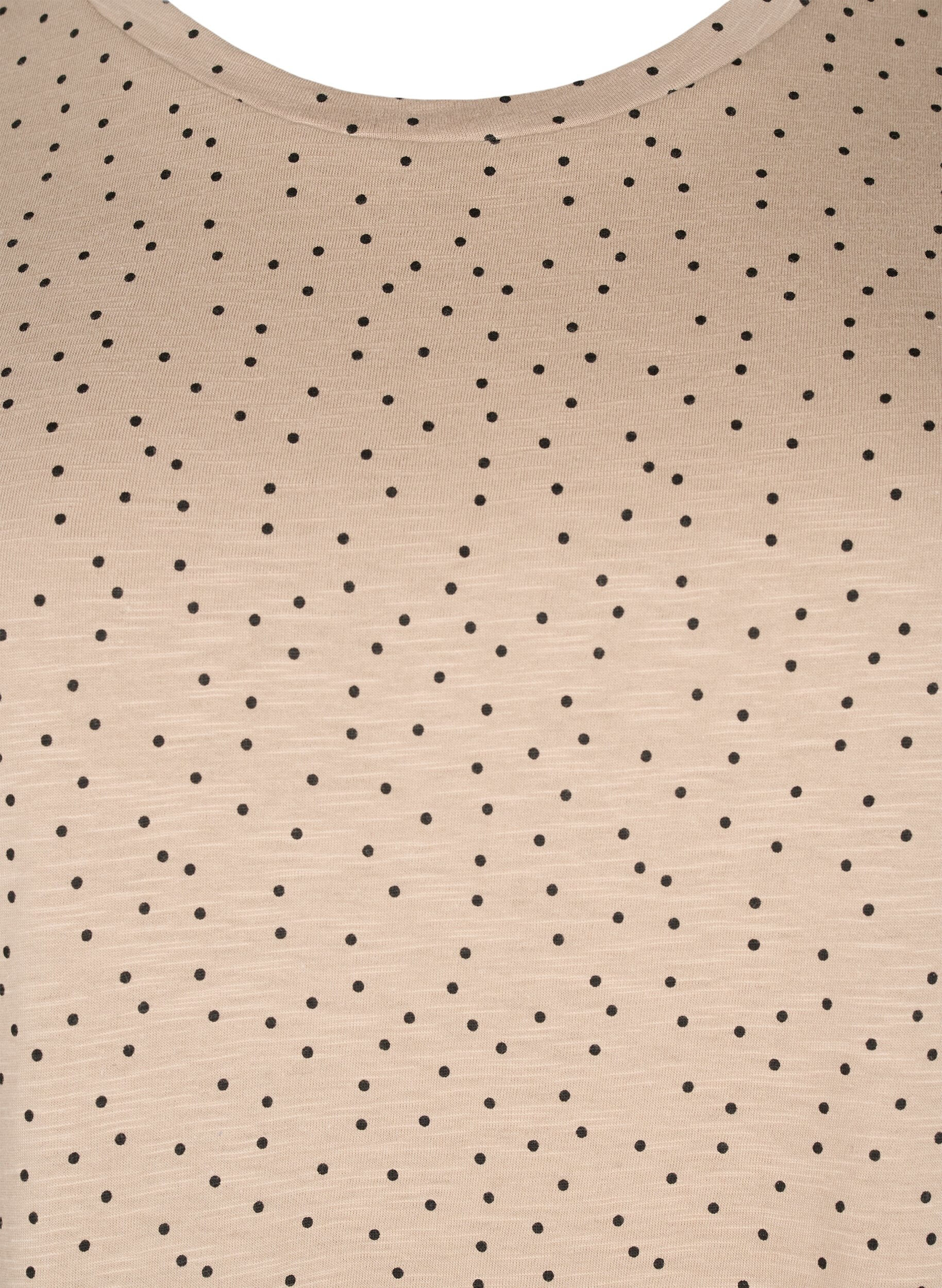 Zizzifashion Organic cotton T-shirt with dots	, Beige, Packshot image number 2