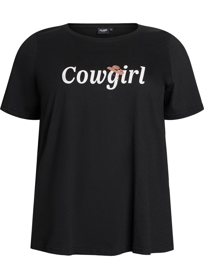 FLASH - T-shirt with print, Black, Packshot image number 0