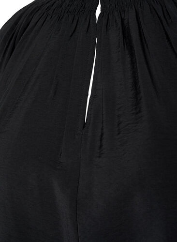 A-shape viscose blouse with 3/4 sleeves, Black, Packshot image number 2