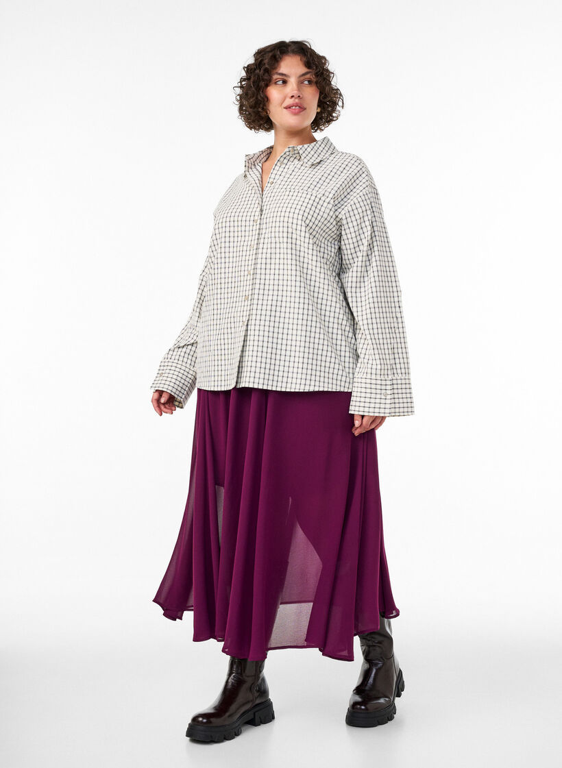 A-line midi skirt, Purple, Model image number 0