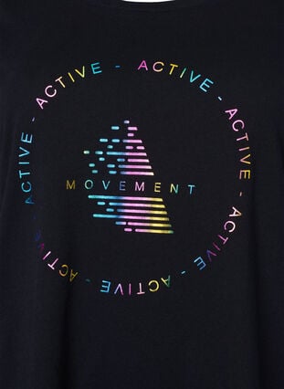 Sports t-shirt with print, Black/Hologram logo, Packshot image number 2