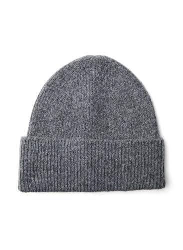 Knitted beanie with wool, Grey, Packshot image number 0