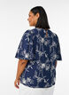 Short-sleeved blouse with embroidered pattern, Blue, Model image number 2