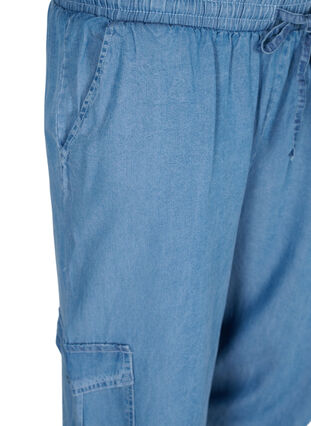 Denim cargo trousers with pockets, Light blue denim, Packshot image number 3