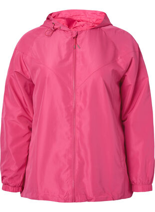 Short jacket with hood and adjustable bottom, Hot Pink, Packshot image number 0
