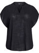 Loose blouse with cap sleeves, Black, Packshot image number 0