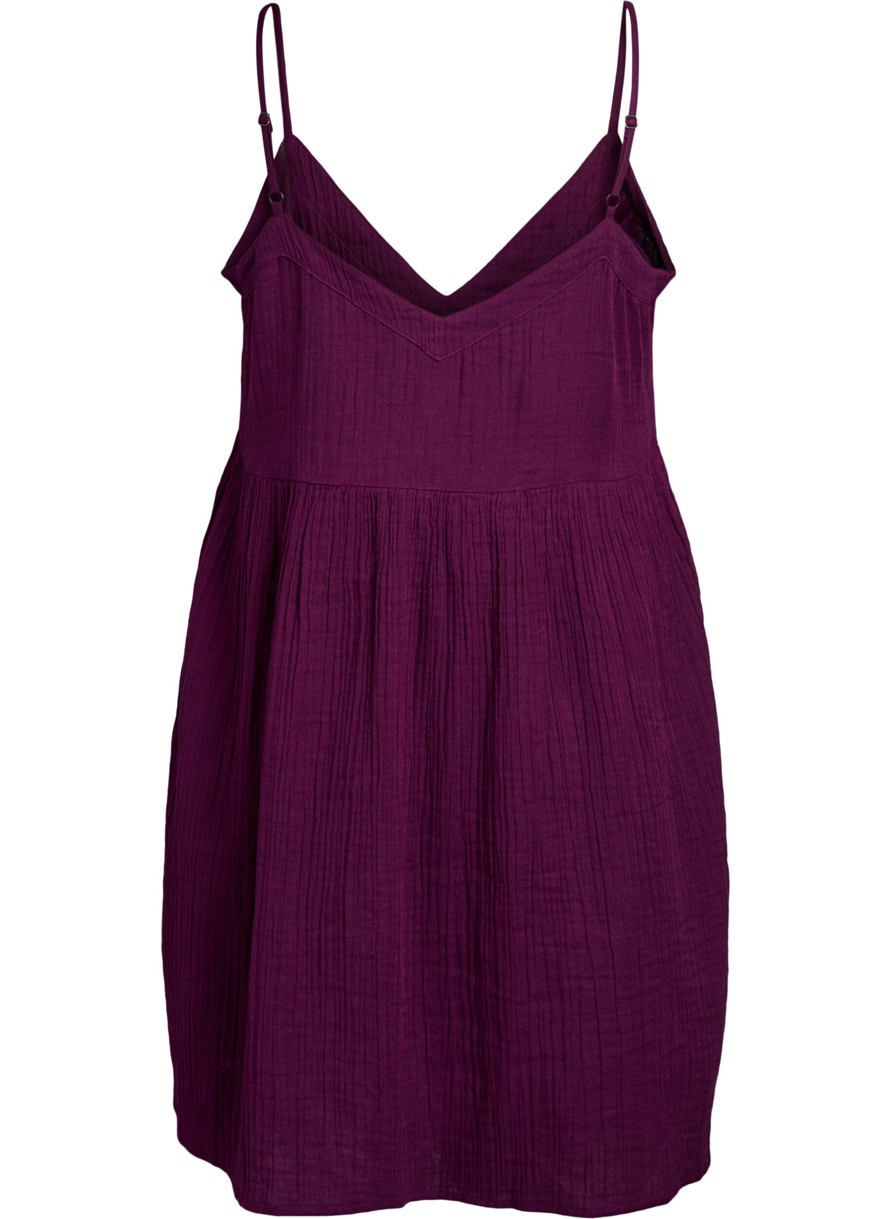 Zizzifashion Cotton beach dress with narrow straps, Purple, Packshot image number 1
